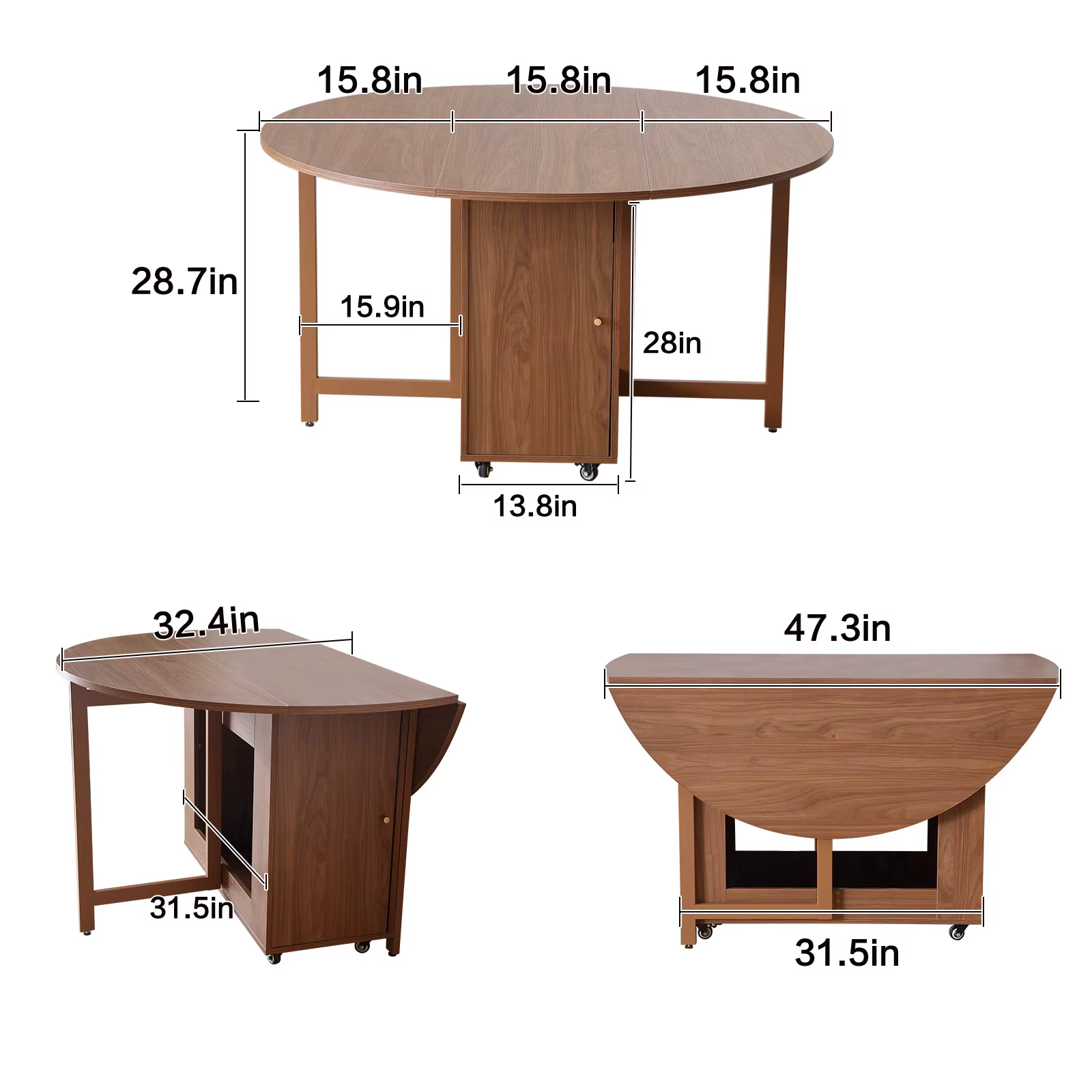 Table à manger ronde pliante multifonctionnelle avec chaises, meubles à la mode