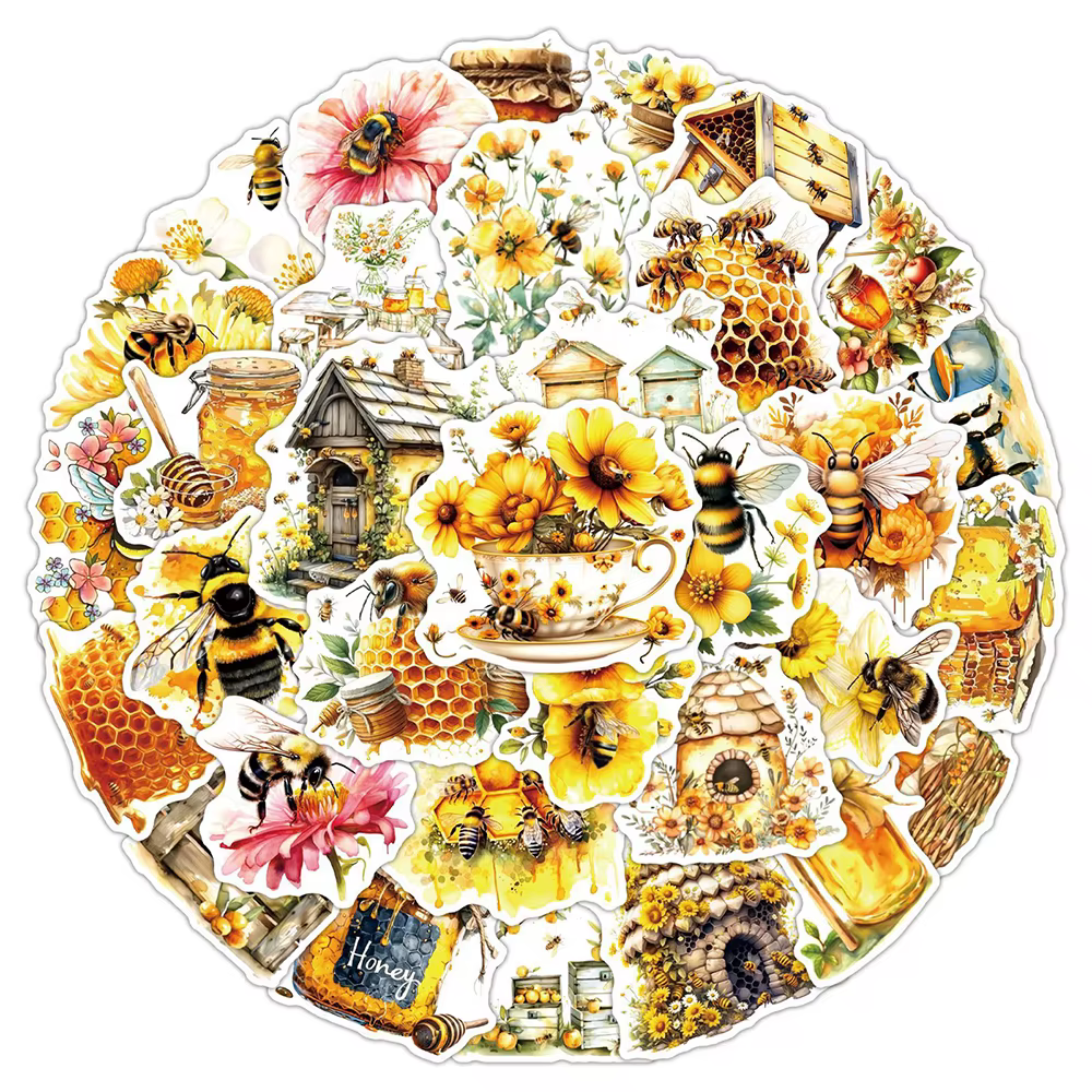 10/30/50 PIÈCES Mignon Abeille Dessin Animé Autocollants Miel Honey Pot Autocollants Étanche BRICOLAGE Valise Papeterie Kawaii Graffiti Autocollant Cadeaux