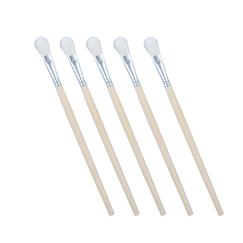 10 pièces/lot laine cheveux pinceau support en bois peinture brosse aquarelle huile poudre peintures brosse en gros de fournitures d'art