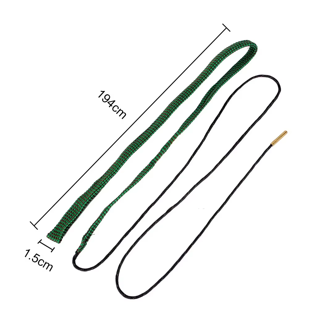 Cordon de nettoyage de canon de fusil de chasse .22 Cal. .223 Cal. .38 Cal. 5.56mm 7.62mm 12GA, Kit d'outils de nettoyage de fusil, Cordon de calibre pour canon de fusil