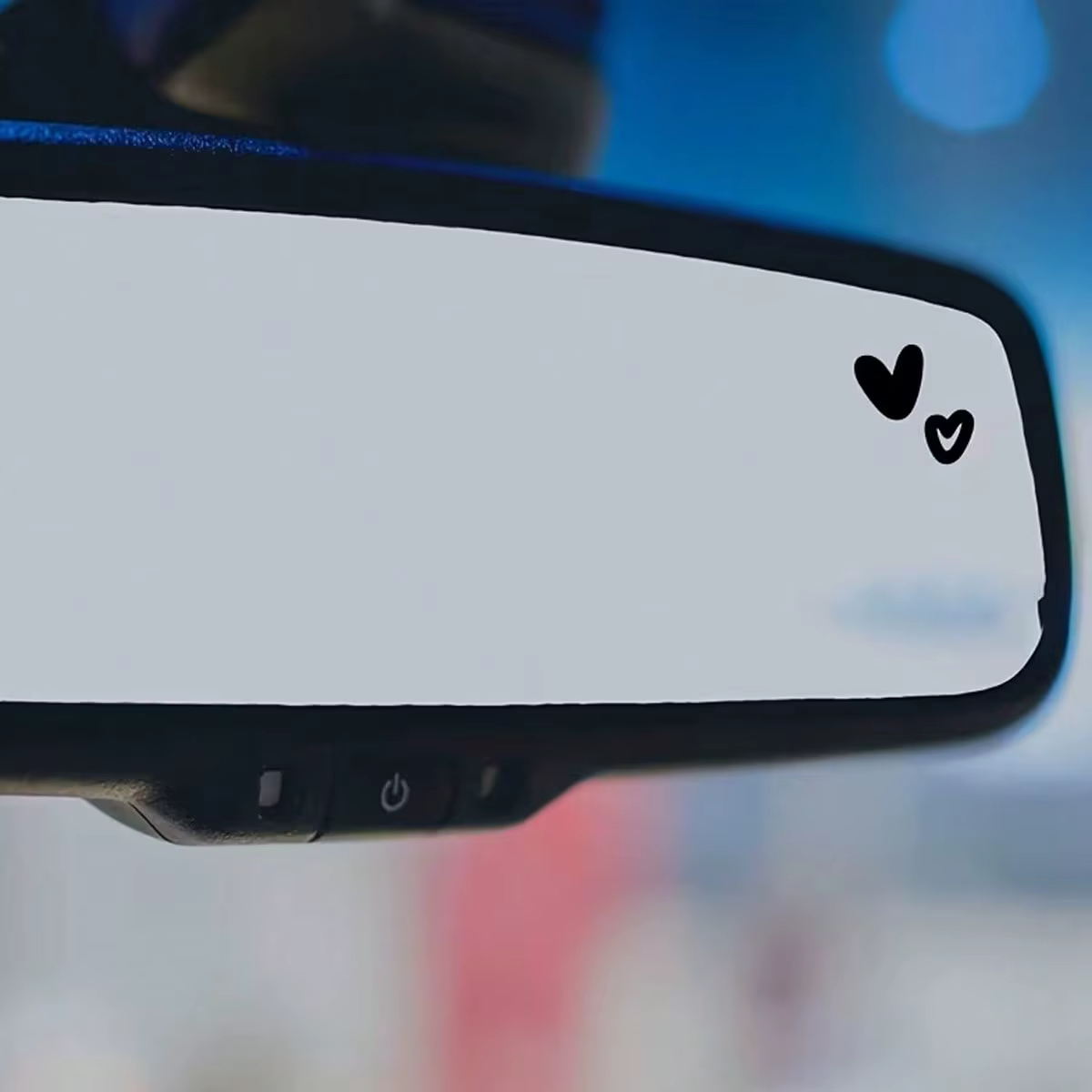 Autocollant de voiture en forme de petits coeurs blancs, design simple et mignon, décoration pour rétroviseur