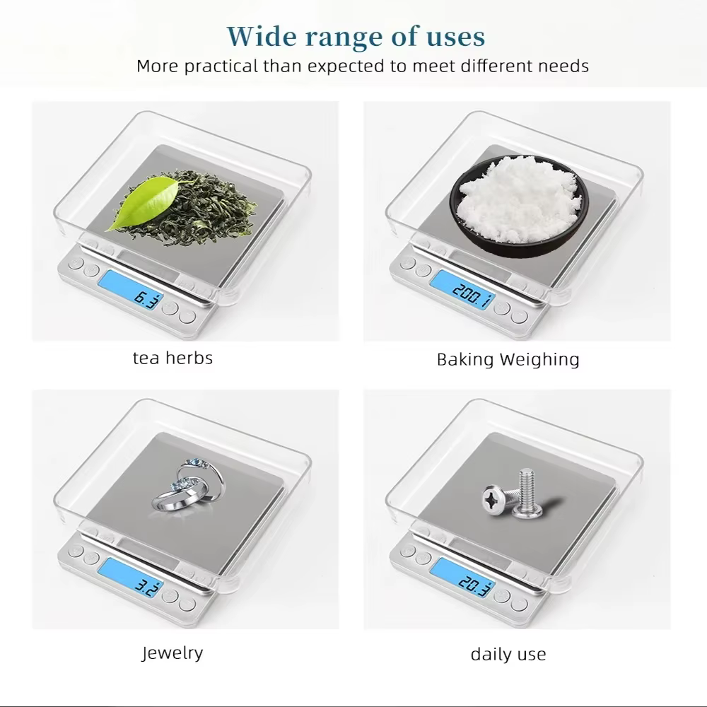 Balance de cuisine numérique de précision 0,01g 3Kg/500G LCD électronique pour aliments, régime alimentaire, bijoux, pesage postal et mesure