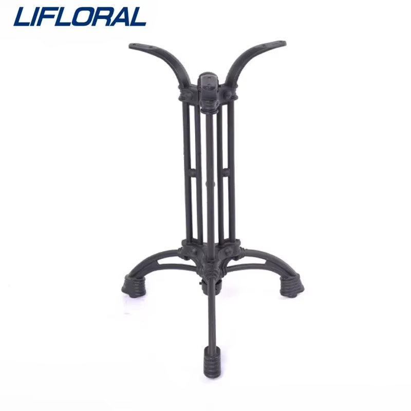 Pieds de table en fonte de fer forgé de style européen, pour café et restaurant occidental, en forme de fer à cheval, à trois pieds