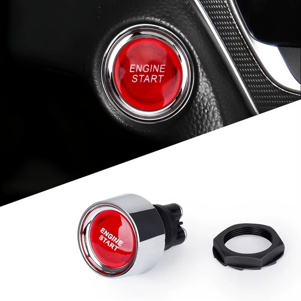 Joli sans clé à bouton-poussoir de démarrage de moteur de voiture, petit bouton de démarrage de course, démarreur d'allumage, interrupteurs marche et arrêt, CC 12V, 24V, 50A