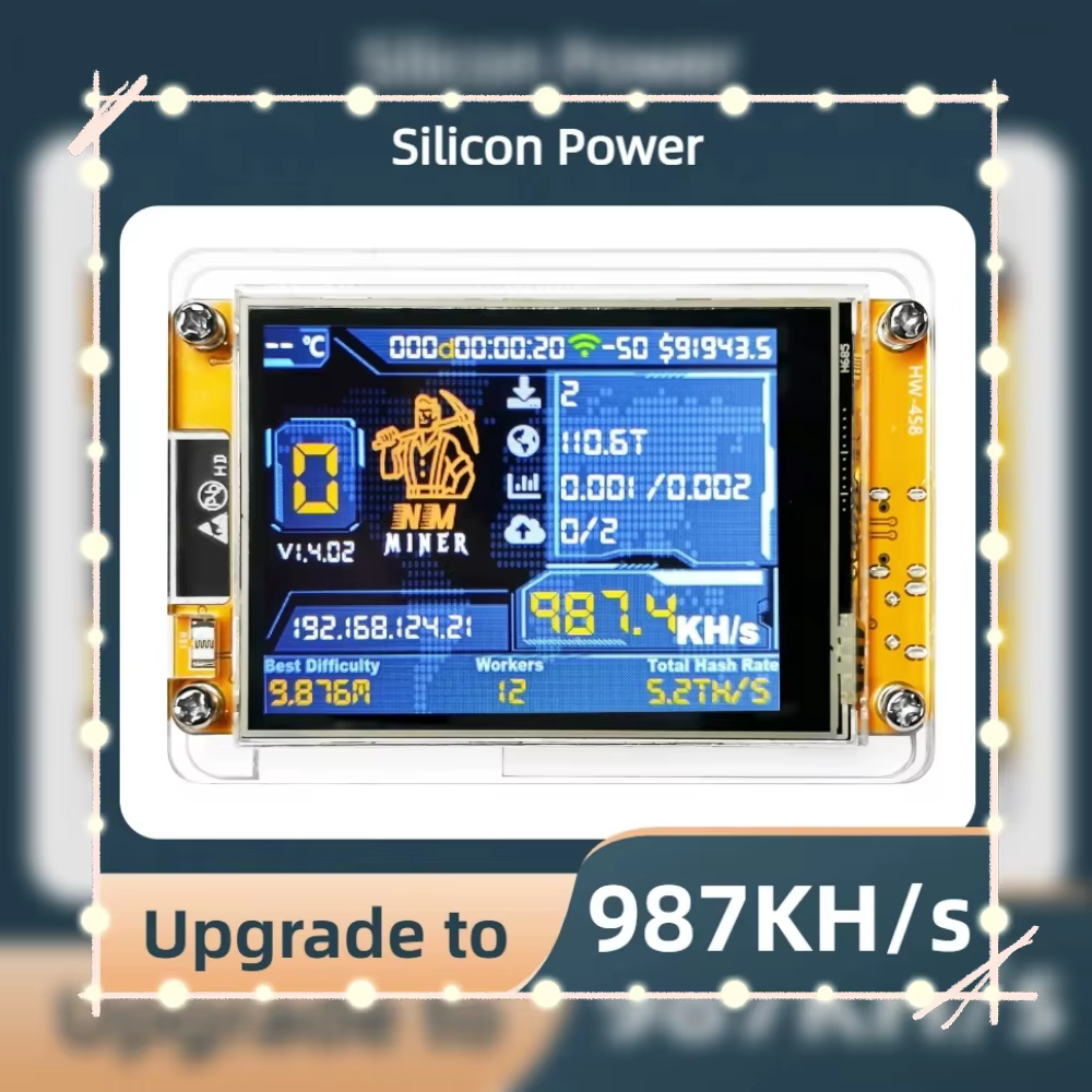 Lucky Miner pour les passionnés d'informatique, loterie Bitcoin Solo, NMMiner, taux de hash 1100KH/s, écran intelligent de 2,8 pouces, Crypto ESP32 V3.0 DROOM