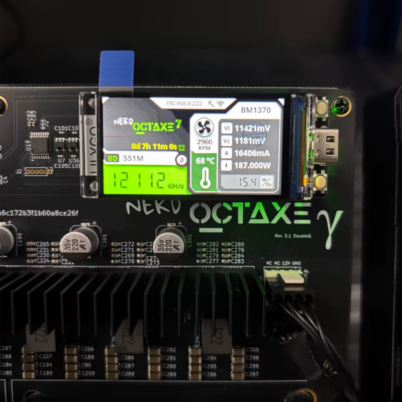 Nouveau 2026 Miner NerdOctaxeY Rev3.1 12T avec alimentation, Mineur BTC Solo Nerd Octaxe 12T, Mineur Chanceux à Double Ventilateur Nerdqaxe++ 12T, En Stock