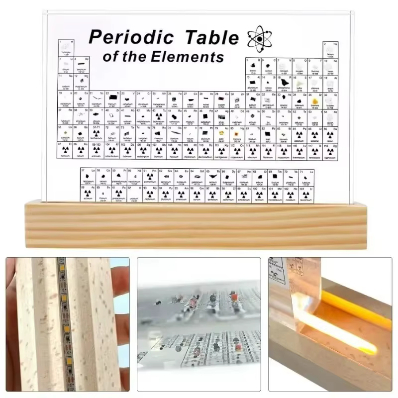 Base lumineuse USB Tableau Périodique des Éléments, impression 3D, pour la Chimie du collège, cadeau pratique pour la Journée des Enseignants, décoration de bureau et de chambre