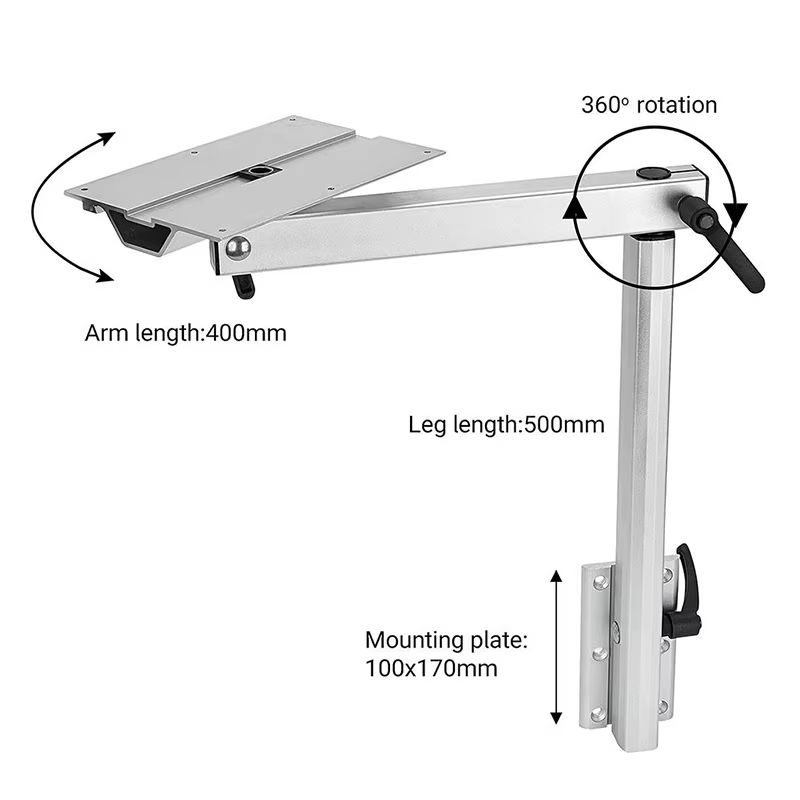 Pied de table TYTXRV RV 360 °   Pieds de Table d'ordinateur portable en aluminium durables et amovibles, Rotation et amovibles, pour camping-car, camping-car, Installation facile