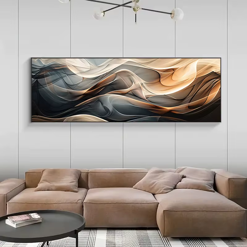 Affiche sur toile abstraite moderne sans cadre, motif vague, 1 pièce, Cuadros sans cadre, pour décoration murale de chambre et de salon