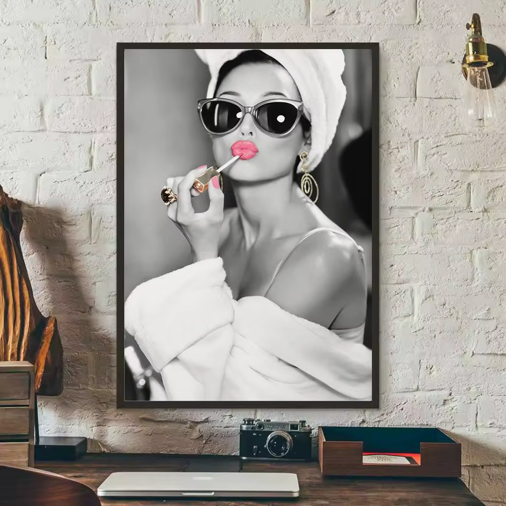 A-Audrey Hepburn affiche autocollants HD peinture imperméable Art mural pour chambre salon décor à la maison décoration cadeau
