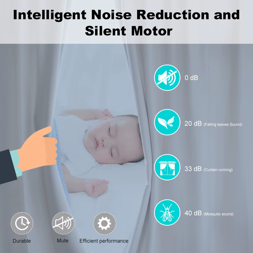 Moteur de rideau électrique intelligent WiFi/Zigbee Smart Life, moteur silencieux de 15 cm avec télécommande Alexa Google Alice SmartThings