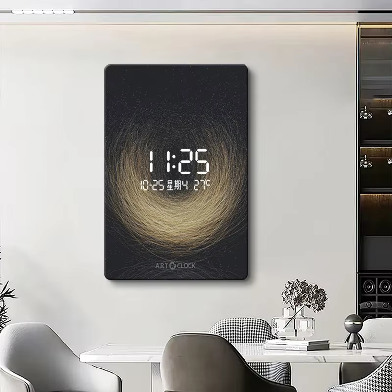 Grande horloge murale moderne à affichage numérique LED, salon, silencieux, art intérieur, montres murales, luxe, décoration de la maison
