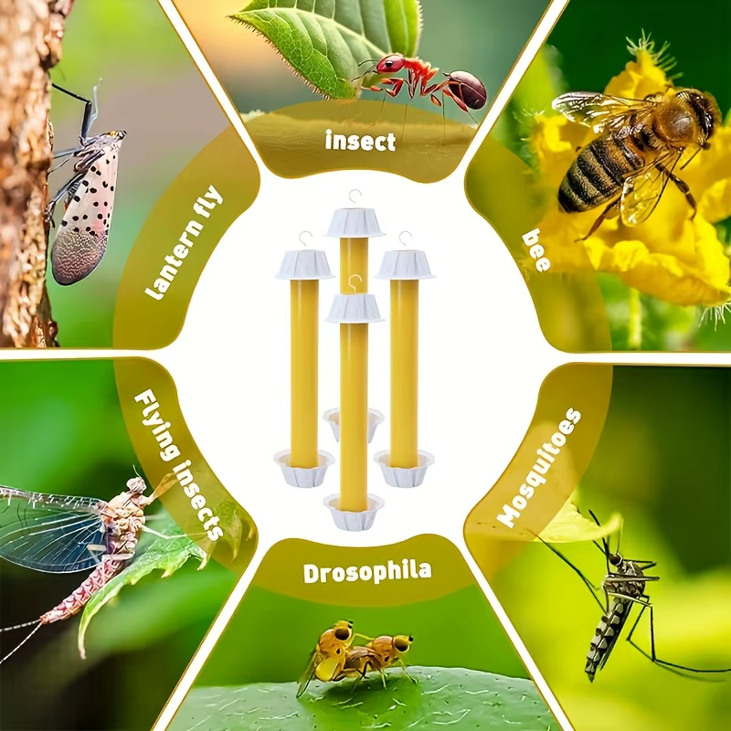 Piège à insectes collant suspendu, 2 pièces, adapté à une utilisation intérieure et extérieure, utilisé pour contrôler les mouches, les moustiques et autres insectes.