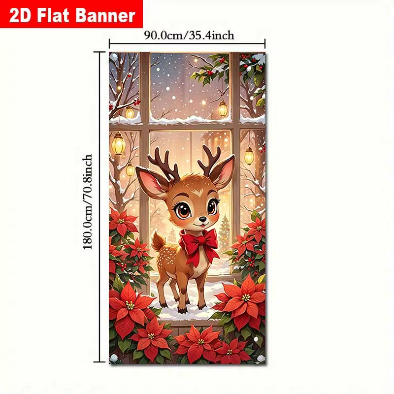 Cadre de porte plat 2D, cadre de porte de Noël - Facile à installer, parfait pour Halloween