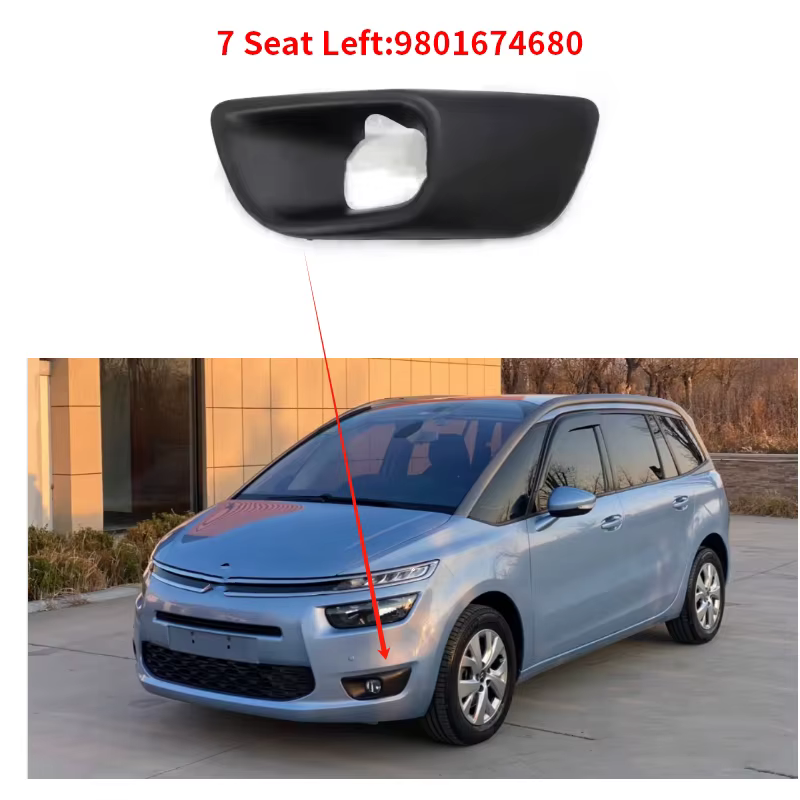9800978180 9800978280 9801674480 9801674680 Pour Citroën C4 Picasso – Nouvelle garniture de pare-chocs avant d'origine, cadre de feux antibrouillard avant