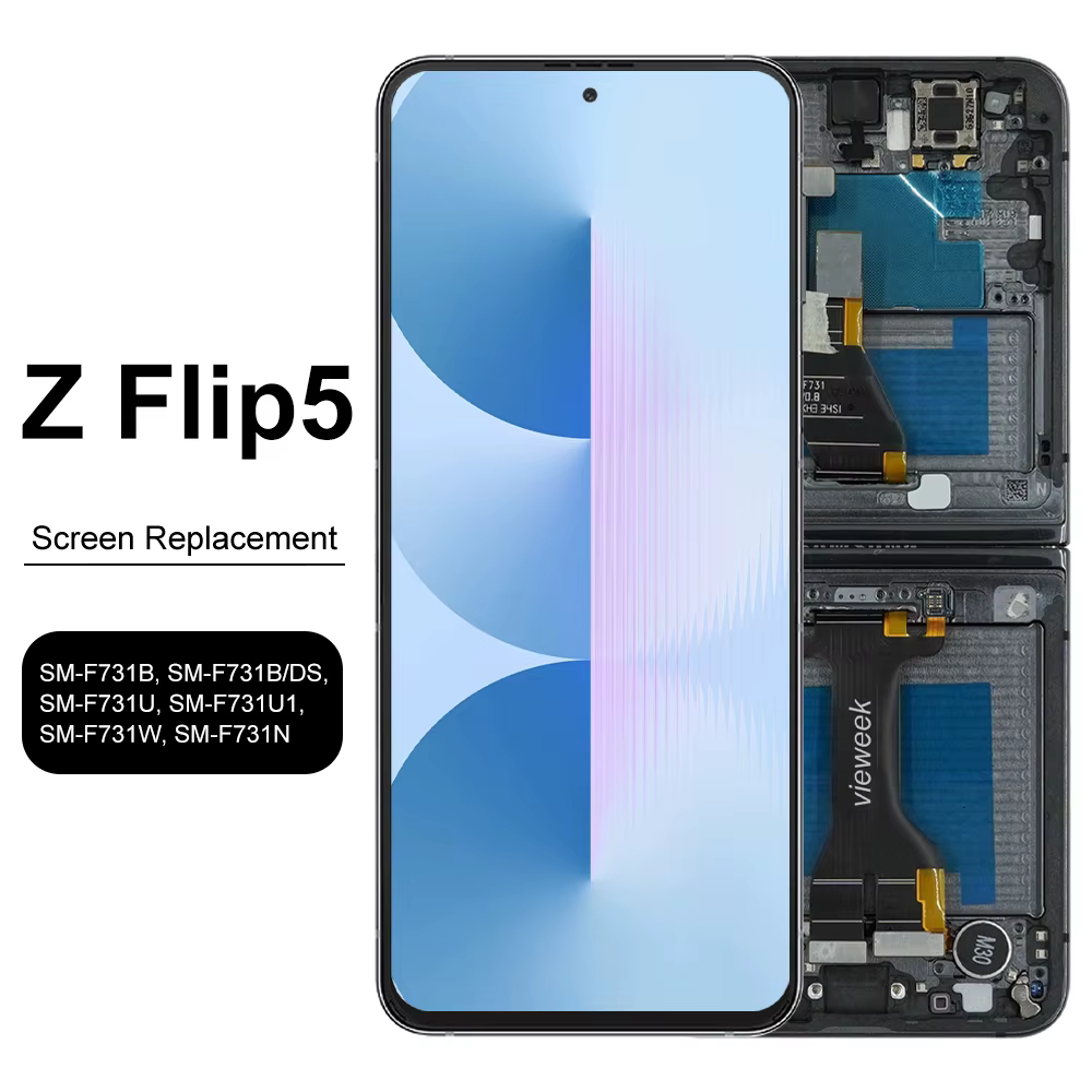 Écran d'affichage TFT Z Flip5 avec assemblage de cadre pour Samsung Galaxy Z Flip 5 F731B F731B/DS, pièce d'écran tactile numérique
