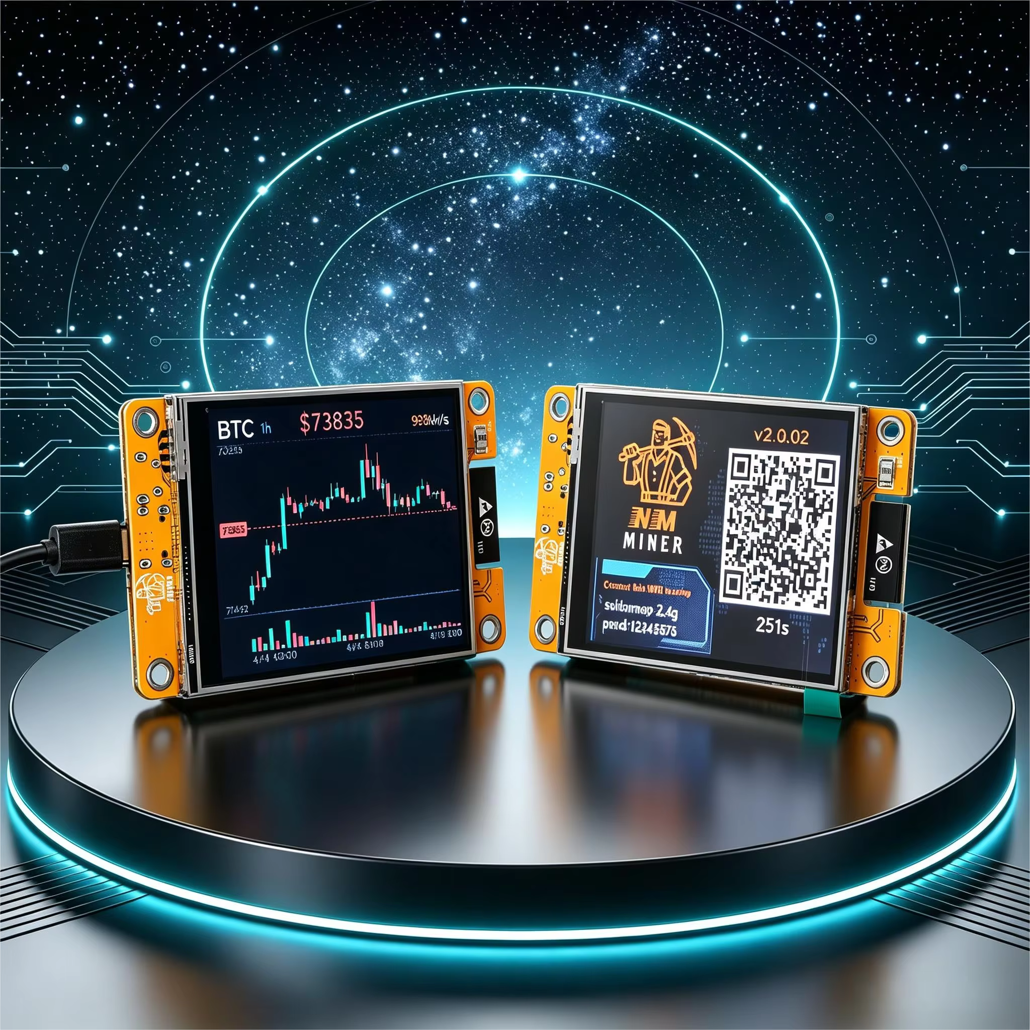 Hashrate 987KH/s NMMiner Bitcoin Lucky Miner pour les passionnés d'informatique, écran intelligent de loterie solo de 2,8 pouces, Crypto ESP32-2432S028R DROOM