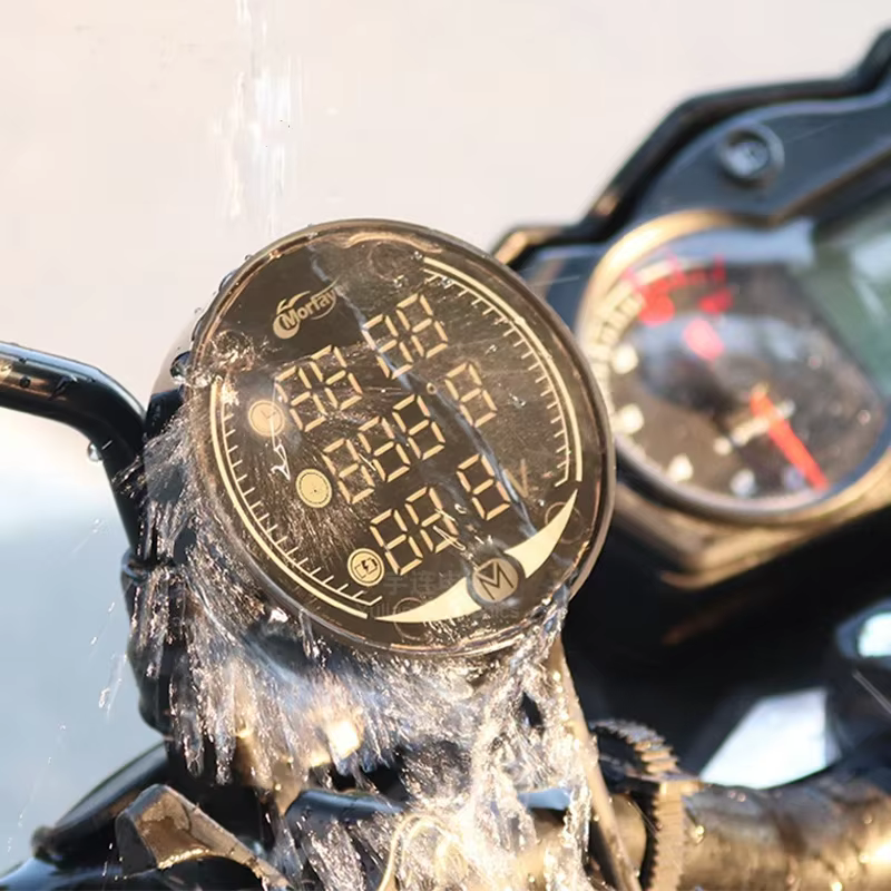 Horloge électronique de moto 5 en 1, voltmètre étanche IP67, étanche à la poussière, affichage numérique de PET LED, 12V
