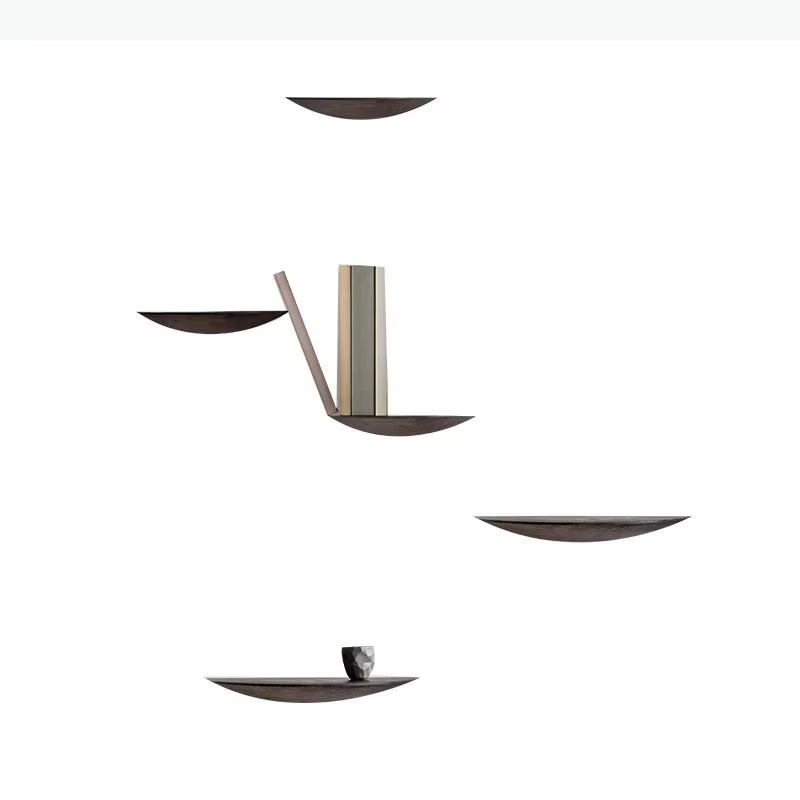 Étagère murale semi-circulaire moderne en bois massif, décoration murale pour salon et chambre, artisanat suspendu, accessoires de décoration intérieure