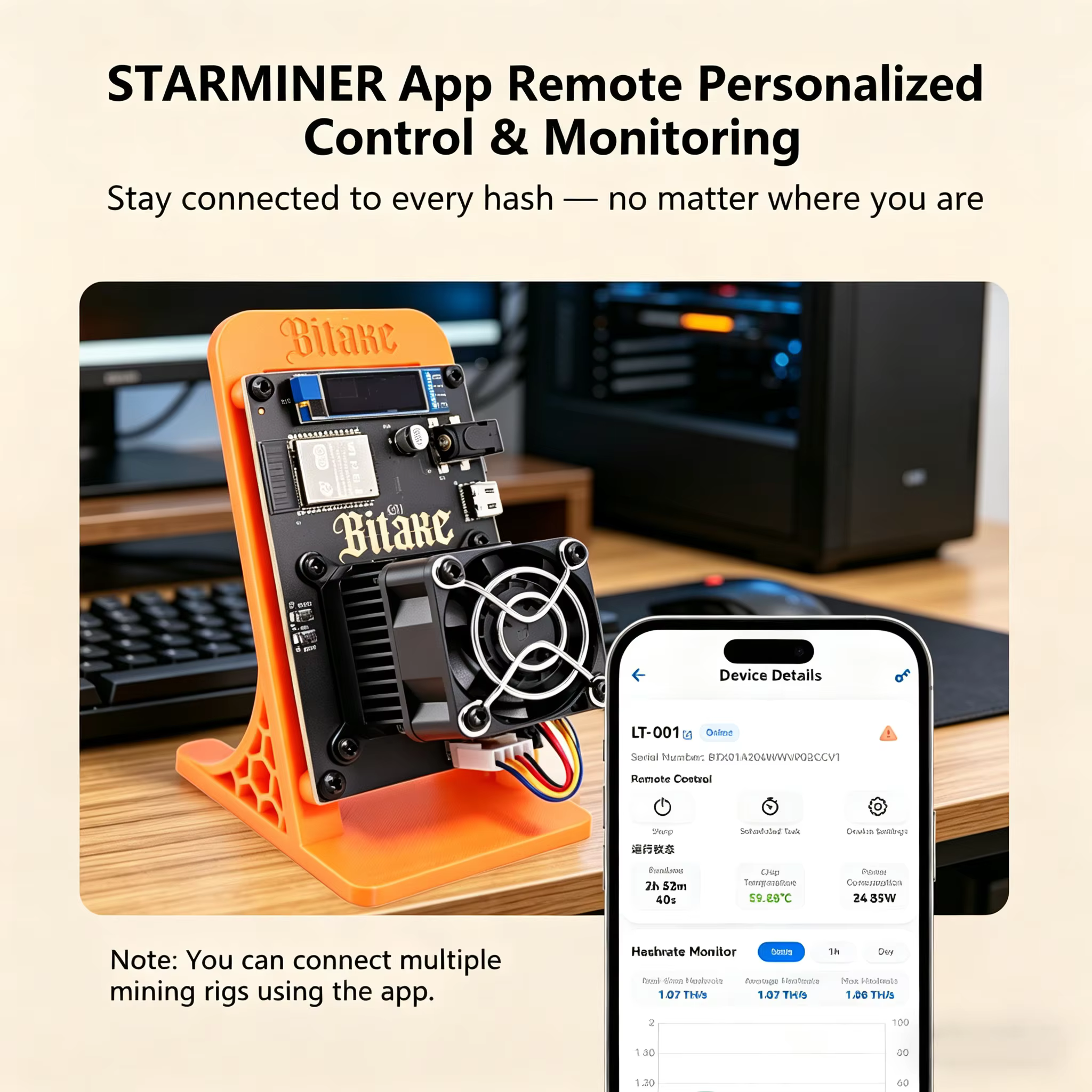 STARMINER Nouveau Modèle Intelligent 2026 Bitaxe Gamma 601 Solo Miner 1.2Th/s 18W 12V avec Puce ASIC BM1370 pour la Recherche de Blocs Bitcoin