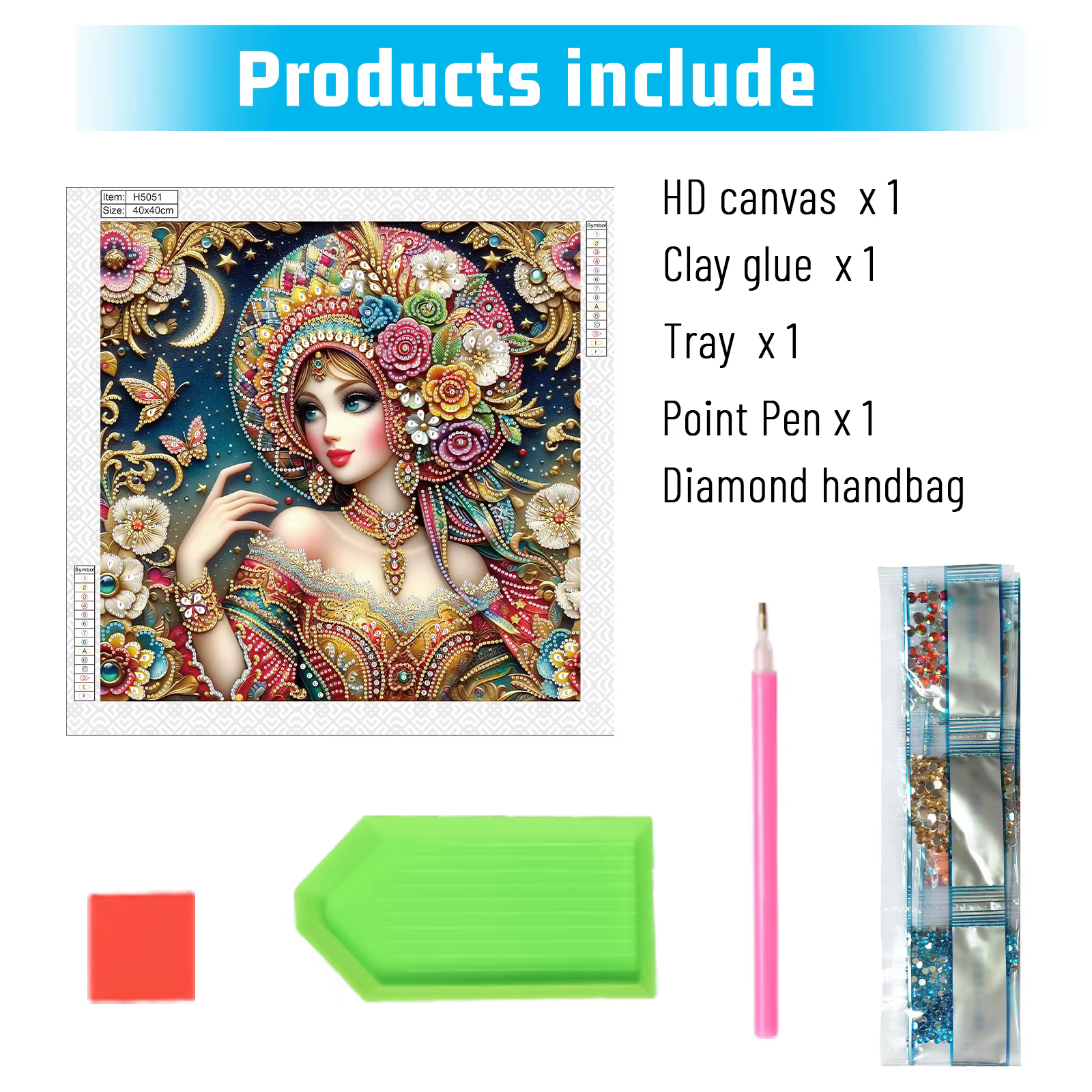 Kits de peinture d'art diamant pour adultes et débutants, belle dame, artisanat de peinture d'art diamant pour décoration murale de maison, cadeau fait à la main