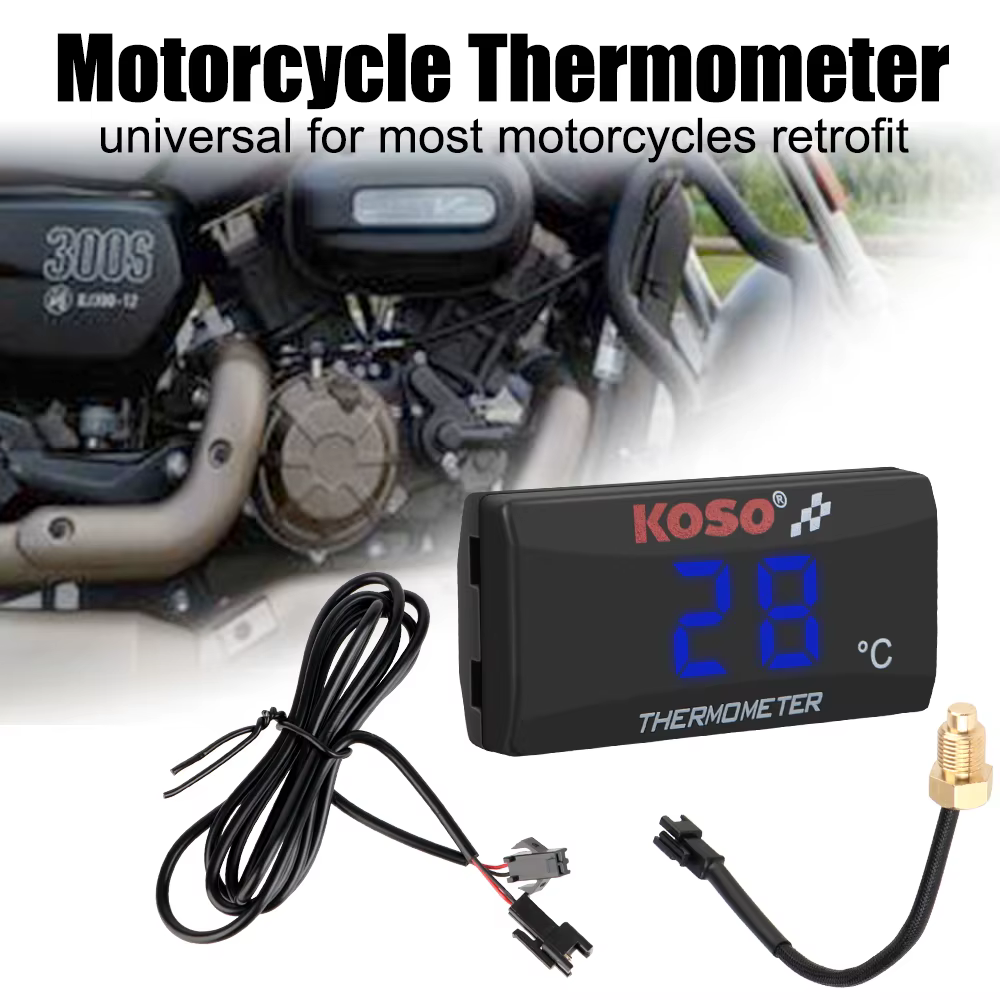 Therye.com Indicateur de température de moto avec capteurs, eau précieuse, rénovation, compteur d'iode, moniteur, 12V, 0 ~ 120 °C