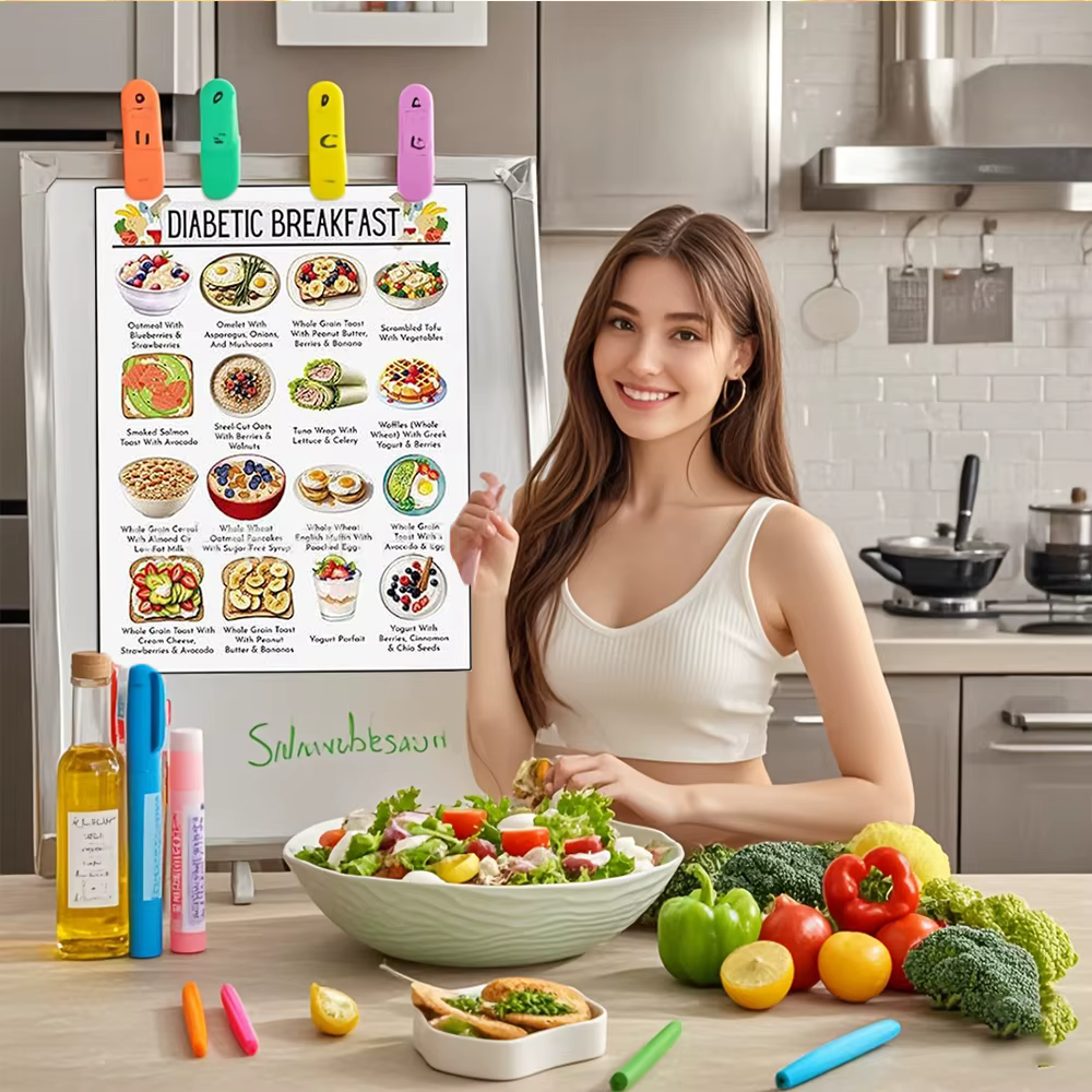 12 pièces liste de nourriture pour le diabète tableau de repas pour le diabète informations petit déjeuner déjeuner dîner et repas pour les diabétiques-Laminé 8,5" x 11"
