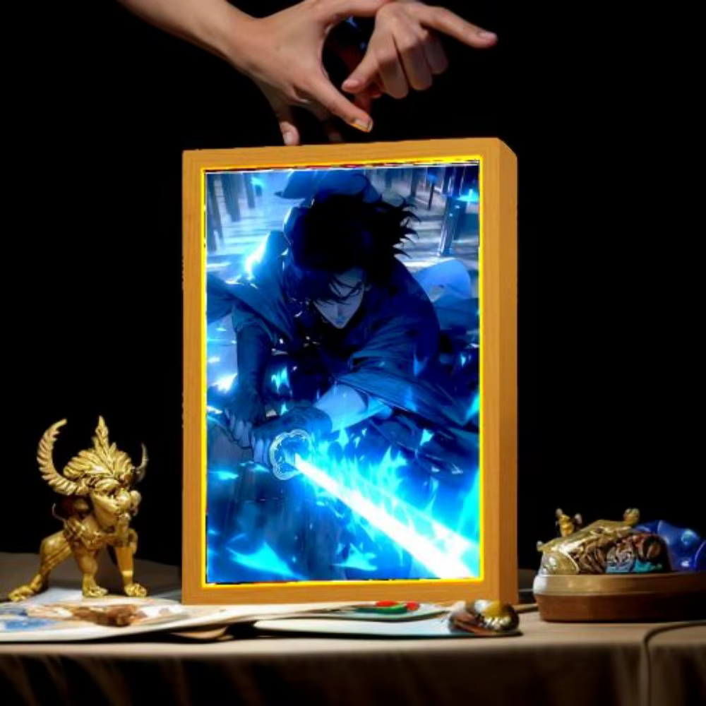 Figurine d'anime League of Legends, peinture lumineuse, cadre Photo, veilleuse, figurines d'action, décor de salle de jeu, cadeaux de noël