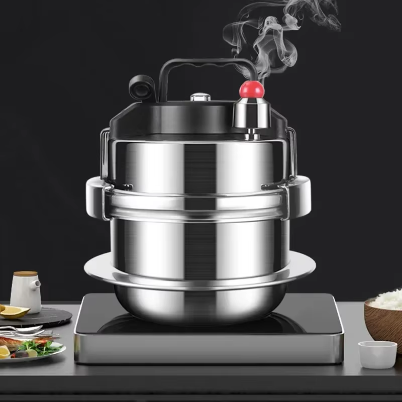 Petit autocuiseur de Camping en plein air 0,8-2l, cuiseur à riz Portable en acier inoxydable 304 pour outil de cuisine, autocuiseur