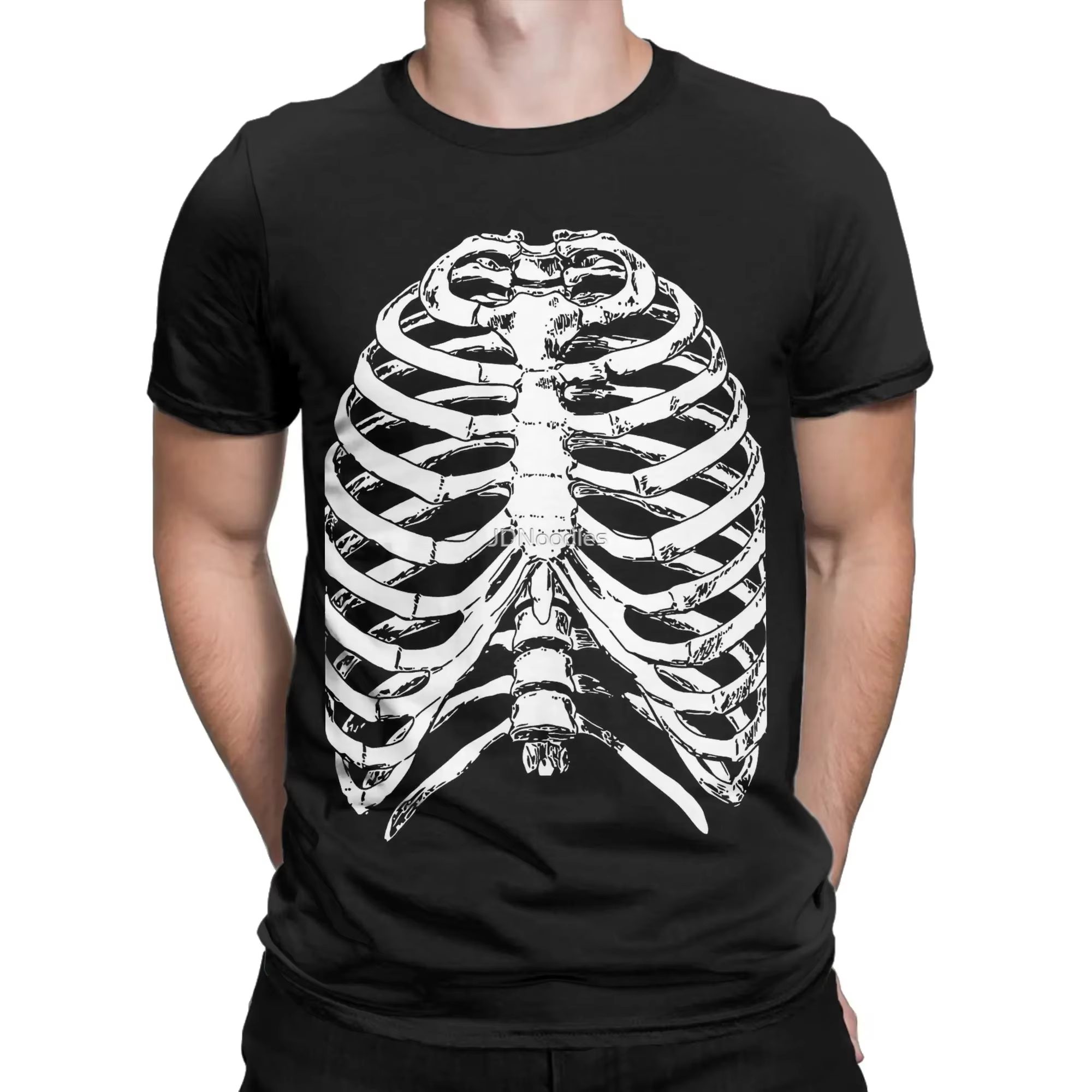 T-shirt graphique anatomique de la cage thoracique pour hommes, T-shirt en coton respirant à manches courtes