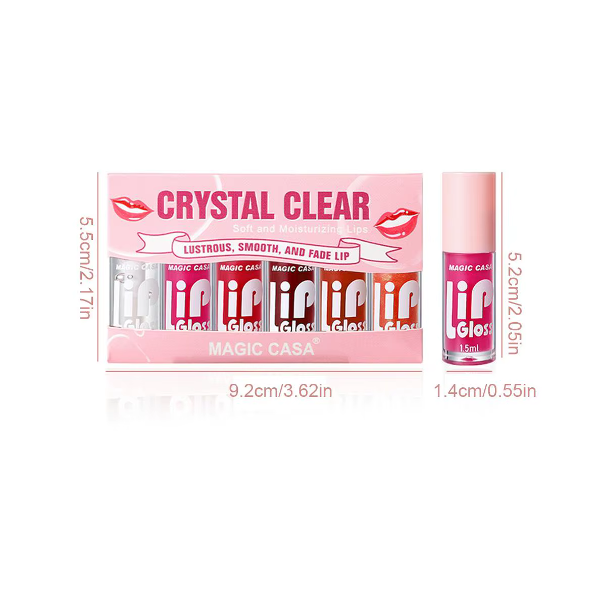 Petite bouteille d'huile hydratante pour les lèvres, 6 pièces/ensemble, liquide hydratant longue durée, lisse et scintillant