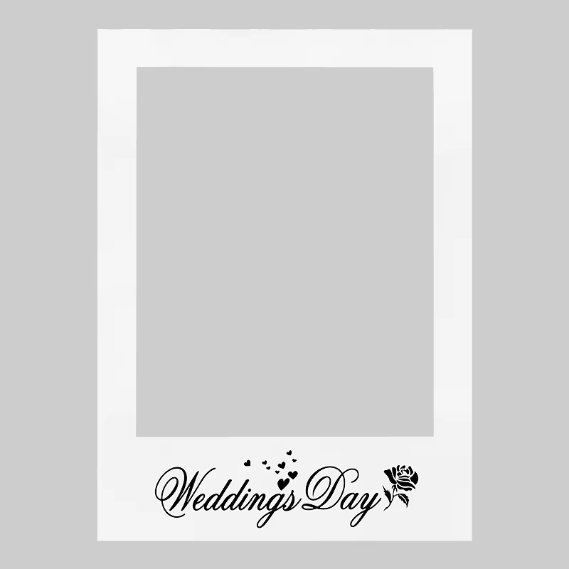 Cadre photo DIY, accessoires de mariage, cabine photo créative, décoration blanche simple pour événements festifs et mariages