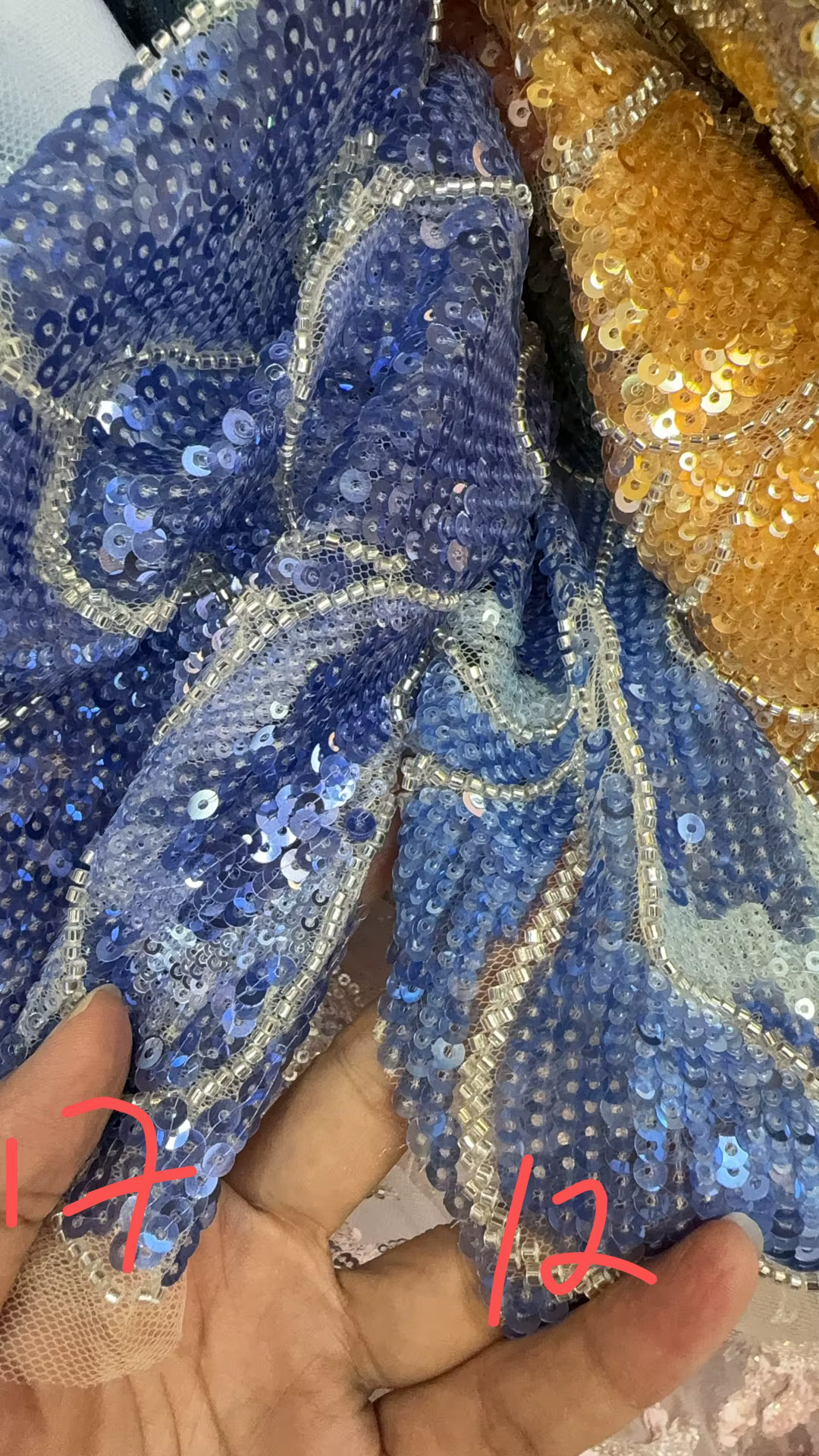 Tissu africain en dentelle de haute qualité, perles lourdes, broderie multicolore pour femmes, tissu en maille et dentelle, 5 Yards, dernière collection 2026