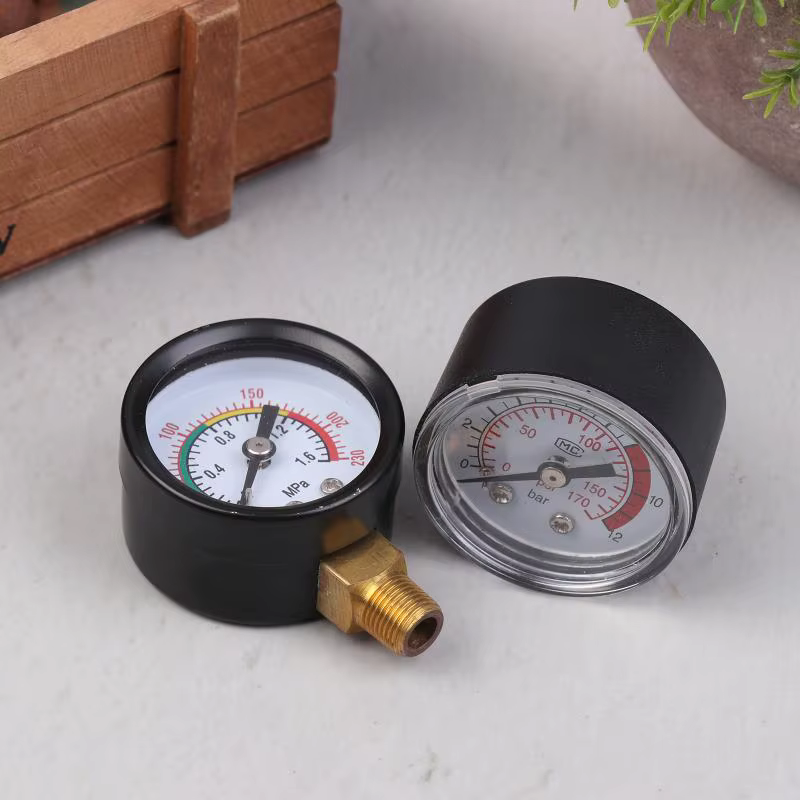 Manomètre compresseur d'air liquide hydraulique pneumatique 0-12Bar/0-170PSI Instrument de mesure à cadran facile à lire
