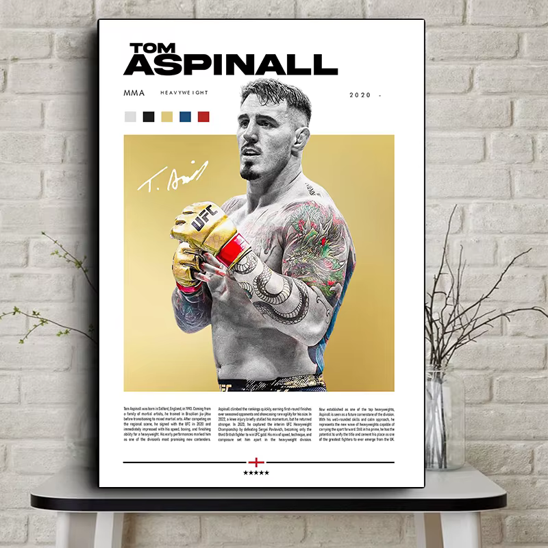 Affiche de combat de boxe, figurines légendaires, Ilia Topuria/Dustin Poirier, peinture sur toile, images d'art murales, décoration de maison, cadeau pour amoureux et garçon