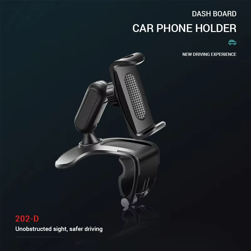 Support de téléphone pour tableau de bord de voiture, support de téléphone portable ABS pour pare-soleil, support de téléphone pour rétroviseur de voiture, rotation à 360 degrés, accessoires