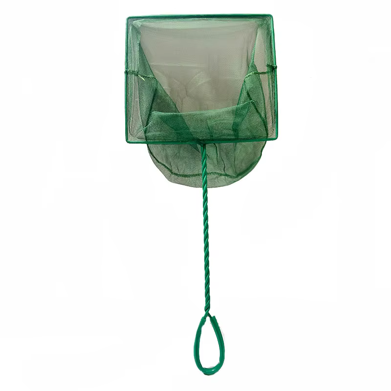 Grand filet à poisson de 3 à 12 pouces, accessoires d'aquarium carrés à Long manche, filet à crevettes Betta, outils de nettoyage d'aquarium