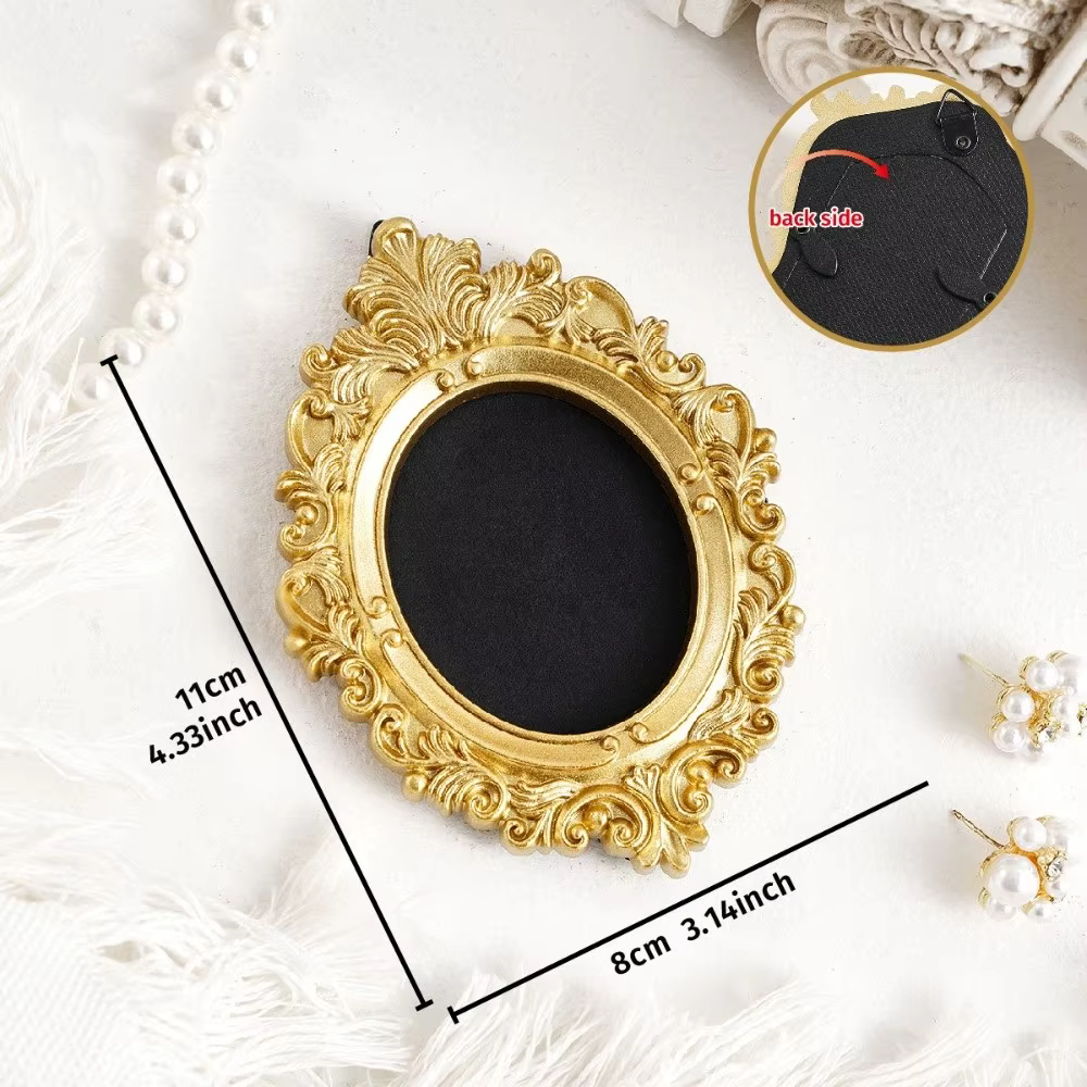 Mini cadres photo suspendus, accessoires photographiques, cadre photo vintage en résine, cadres de présentation créatifs ornés de style baroque, cadeaux