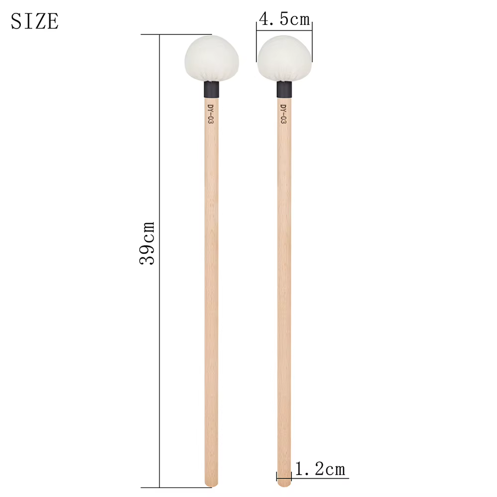 M MBAT DY-03 bâton en bois tête en feutre maillets timbrés maillet en bois massif bâtons têtes de maillet en feutre pièces et accessoires de Percussion