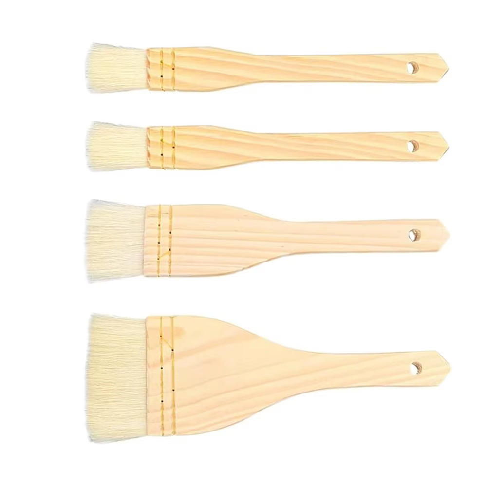Ensemble de pinceaux de peinture d'artiste, 4 pièces, pinceaux de lavage en poils de laine pour aquarelle, céramique et poterie