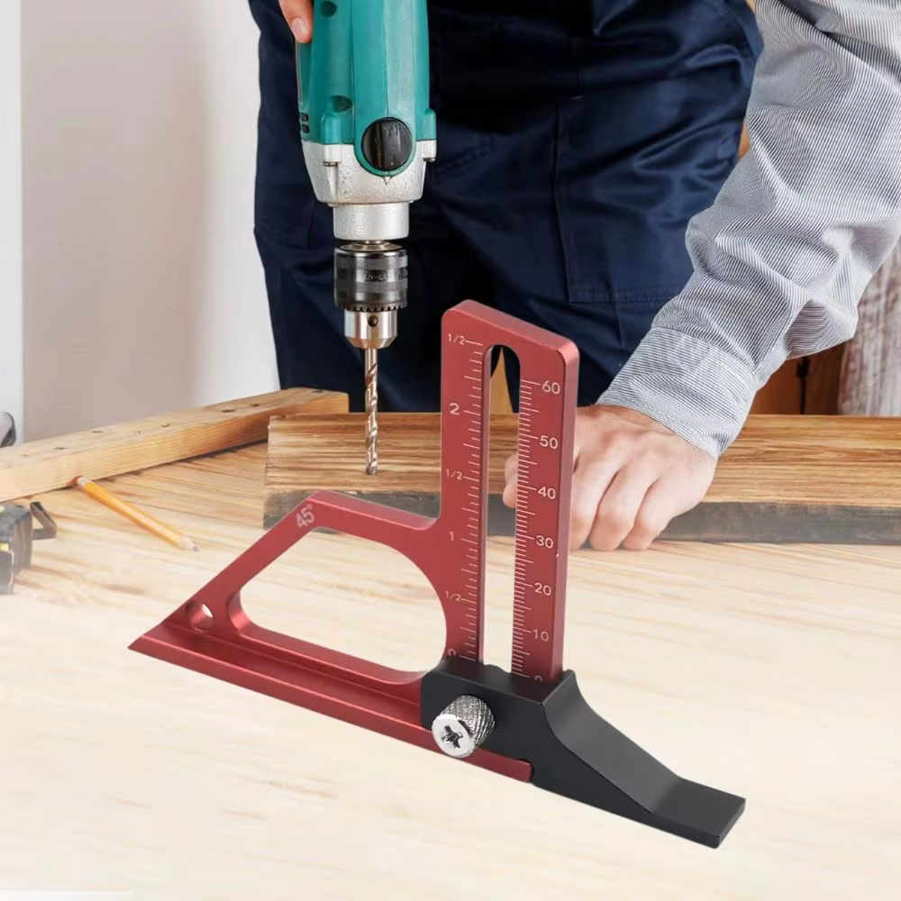 Jauge de profondeur de table réglable en alliage d'aluminium, jauge de mesure de hauteur avec verrouillage, outil de mesure 0-60 mm