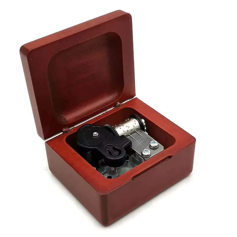 Boîte à musique en bois populaire avec horloge, gravée, à remonter, de style antique, inspirée de groupes célèbres, cadeaux pour les amoureux