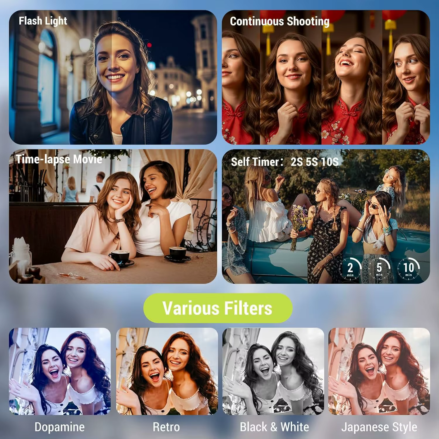 Appareil photo numérique 4K 64MP pour la photographie 270 ° Caméra Vlogging à écran rabattable, mise au point automatique, point de zoom 18X et prise de vue, appareil photo numérique