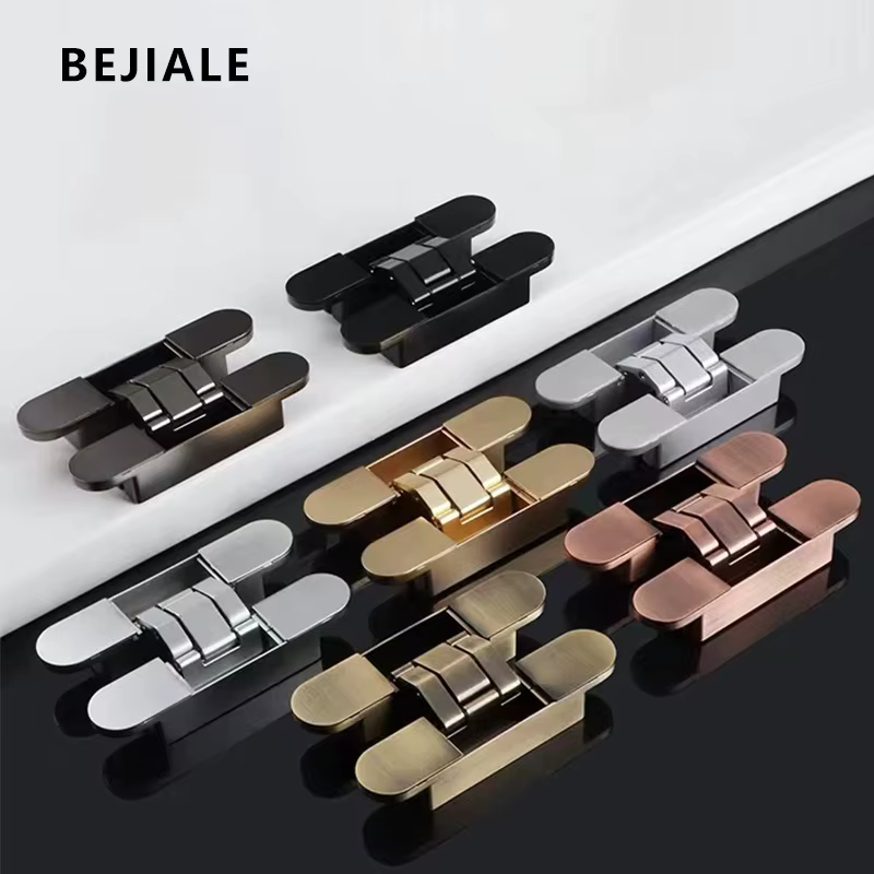 Charnière de porte secrète Invisible, charnière de porte discrète 3D réglable pour porte en bois, ouverture extérieure