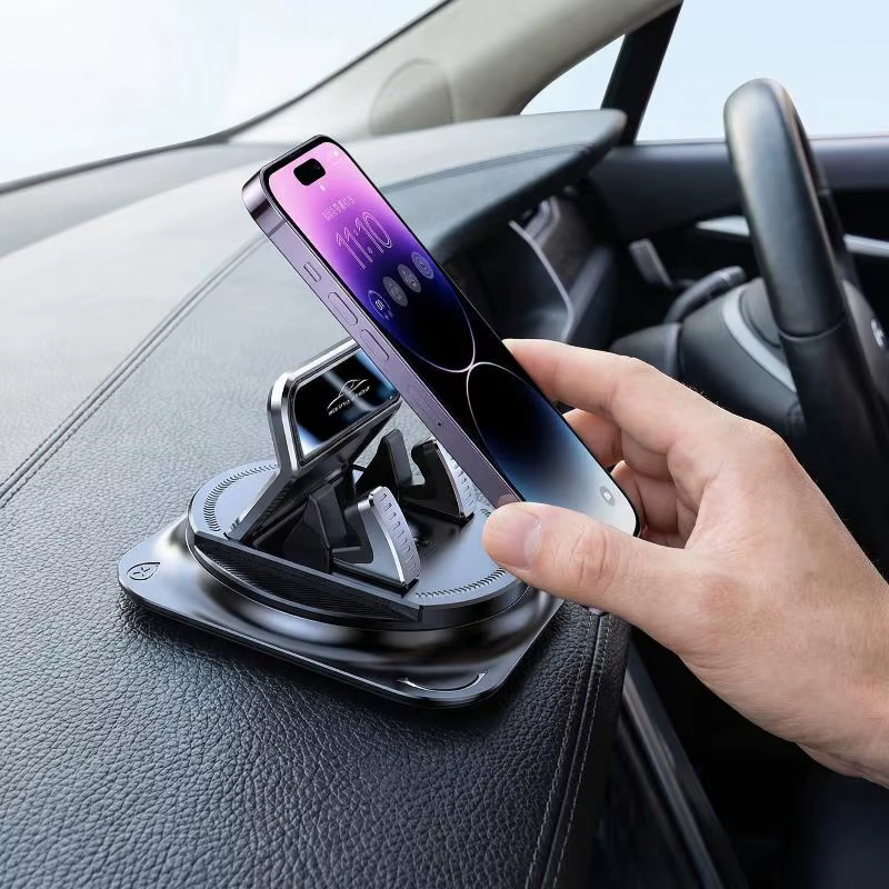 Support de téléphone pour tableau de bord de voiture, rotation à 360 degrés, fixation adhésive robuste et sécurisée pour smartphones pendant la conduite