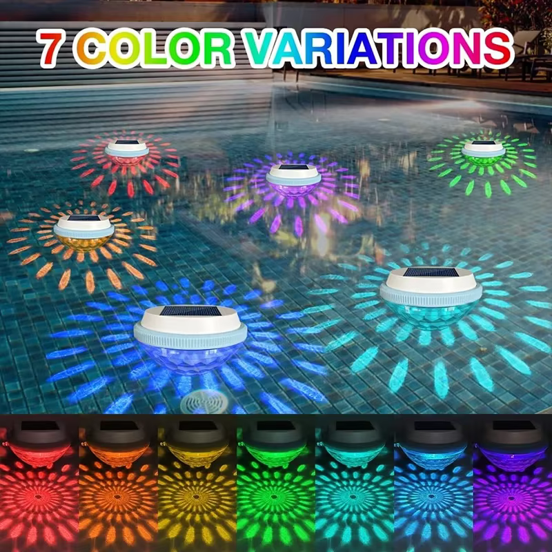 Éclairage solaire flottant pour piscine, 1 paquet, lumières d'étang étanches à couleur changeante RGB pour la décoration de piscines, routes de cour