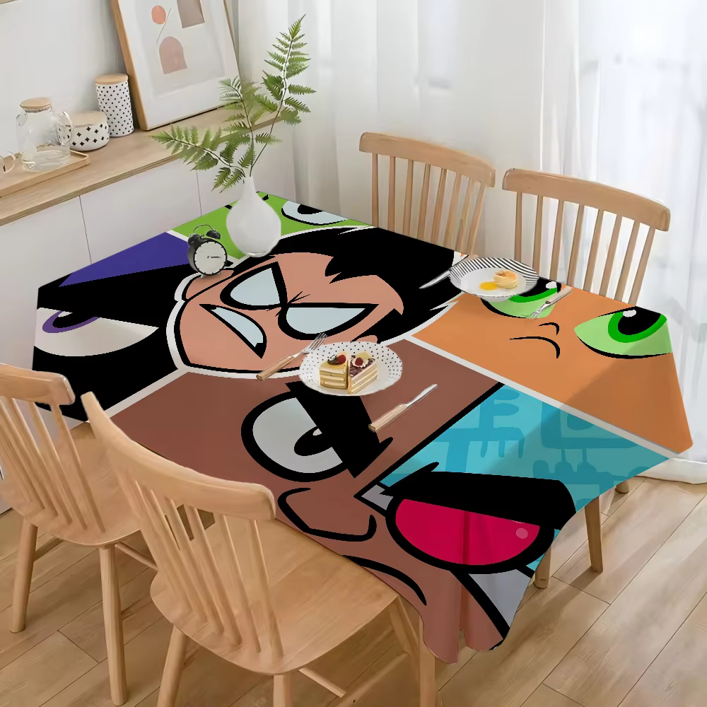 Couverture de Table de dessin animé t-titans pour adolescents, nappe d'anniversaire, décorations de Table à thème d'anniversaire, décor de fête
