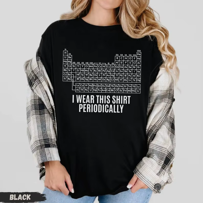 T-shirt avec motif de tableau périodique, t-shirt Hail Mary, t-shirts graphiques amusants, col rond, hauts décontractés, vêtements pour hommes et femmes