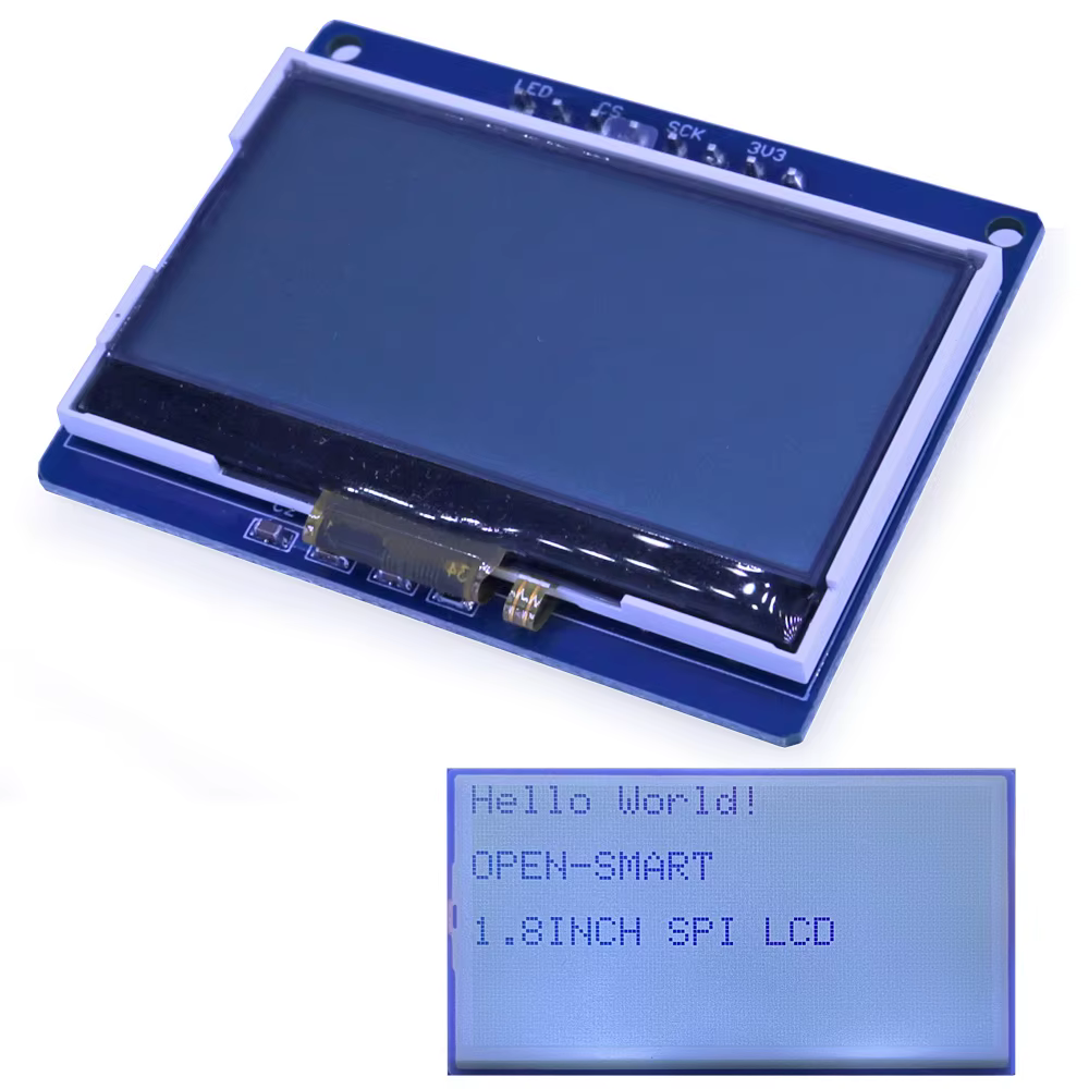 OPEN-SMART avec rétro-éclairage LED 3.3V 1.8 pouces 128*64 série SPI Monochrome LCD bouclier Module de carte de dérivation pour Arduino