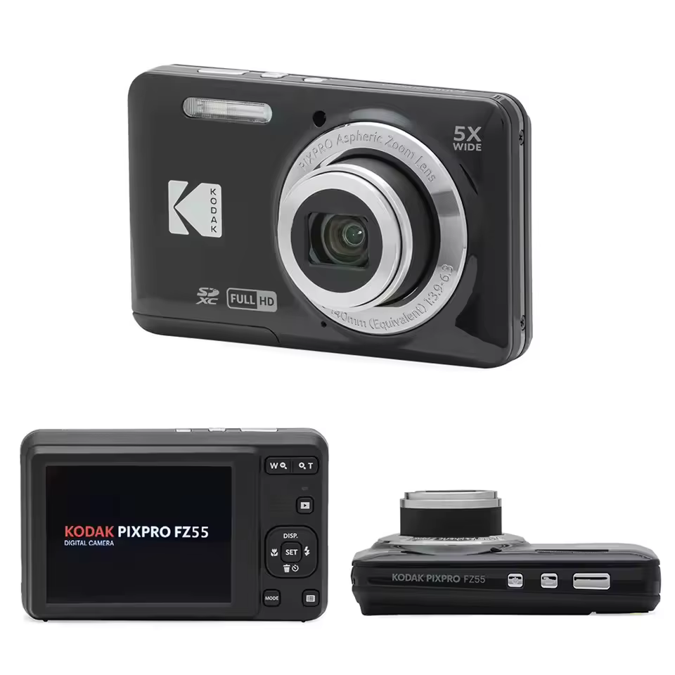 Appareil photo numérique KODAK PIXPRO FZ55 1080P Full HD, écran LCD 2,7 pouces, zoom optique 5x, grand angle 28 mm, 16 MP, pour vlog, paysages, usage domestique